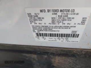2017 Ford Explorer XLT z VIN 1FM5K7D81HGD96172, wystawiony jako IAAI lot #41620454 z przebiegiem 122 937 mil mil oraz . Historia ofert i sprzedaży dostępna na DreamBid. Obrazek 9.