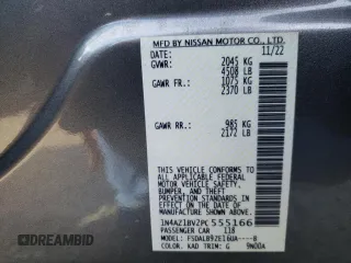 2023 Nissan LEAF S with VIN 1N4AZ1BV2PC555166, listed as a Copart auction lot 46501375 with 27,435 mi miles and Salvage Title. Bid and sale history available at DreamBid. Image 13.