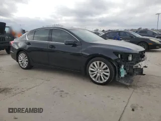 2015 Acura RLX Advance Pkg with VIN JH4KC1F93FC001340, listed as a Copart auction lot 82438264 with 115,370 mi miles and Salvage Title. Bid and sale history available at carsss.com. Image 4.