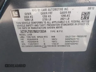 2011 GMC Terrain SLE-2 with VIN 2CTFLTE57B6213534, listed as a IAAI auction lot 41670300 with 1 mi miles. Bid and sale history available at carsss.com. Image 8.