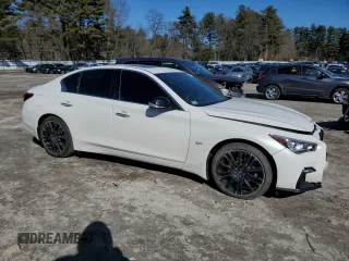 2020 Infiniti Q50 with VIN JN1EV7ARXLM254439, listed as a Copart auction lot 44926835 with 43,146 mi miles and Salvage Title. Bid and sale history available at DreamBid. Image 4.