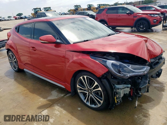 2016 Hyundai Veloster Turbo with VIN KMHTC6AE1GU273481, listed as a Copart auction lot 59571615 with 117,232 mi miles and Salvage title. Bid and sale history available at DreamBid. Image 4.