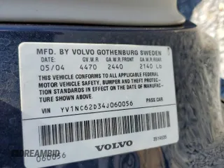 2004 Volvo C70 с VIN YV1NC62D34J060056, выставлен на аукционе Copart как лот 57312265 с пробегом 57 230 миль миль и Списание • Salvage title. История ставок и продаж доступна на DreamBid. Изображение 12.