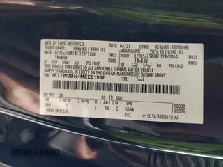 2021 Ford F-250 XL с VIN 1FT7W2BN4MEE01982, выставлен на аукционе IAAI как лот 42205238 с пробегом 70 840 миль миль и . История ставок и продаж доступна на DreamBid. Изображение 9.
