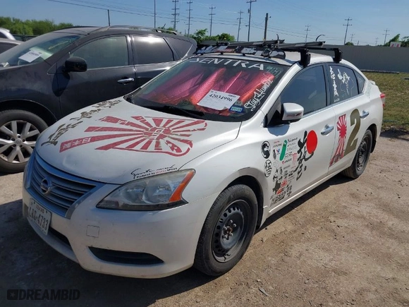 2013 Nissan Sentra SR with VIN 3N1AB7AP6DL734284, listed as a IAAI auction lot 42034996 with 151,305 mi miles. Bid and sale history available at carsss.com. Image 2.