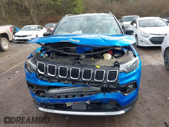 2023 Jeep Compass Limited with VIN 3C4NJDCNXPT565015, listed as a IAAI auction lot 41482737 with 33,412 mi miles and . Bid and sale history available at carsss.com. Image 12.