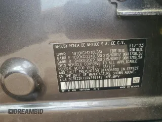 2024 Honda HR-V EX-L with VIN 3CZRZ2H72RM746142, listed as a Copart auction lot 59105515 with 10,962 mi miles and Salvage title. Bid and sale history available at DreamBid. Image 12.