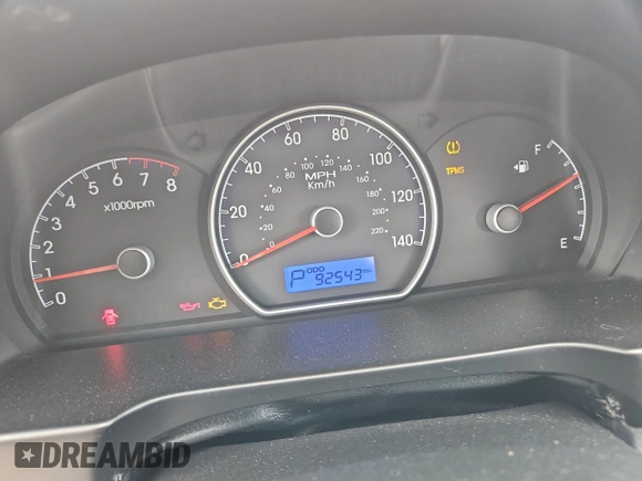 2009 Hyundai Elantra SE with VIN KMHDU46DX9U815198, listed as a Copart auction lot 61820665 with 92,543 mi miles and Clean title. Bid and sale history available at DreamBid. Image 8.