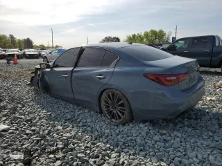 2021 Infiniti Q50 Red Sport 400 with VIN JN1FV7DP1MM850085, listed as a Copart auction lot 52563075 with Not provided miles and Salvage title. Bid and sale history available at DreamBid. Image 2.