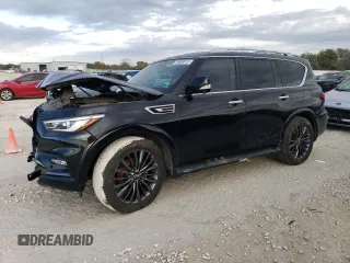 2021 Infiniti QX80 LUXE with VIN JN8AZ2AE7M9271448, listed as a Copart auction lot 78808013 with 67,482 mi miles. Bid and sale history available at carsss.com. Image 1.