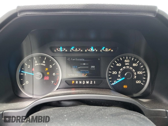 2017 Ford F-150 XL with VIN 1FTFX1EF4HFC57454, listed as a Copart auction lot 57087675 with 127,534 mi miles and Salvage title. Bid and sale history available at DreamBid. Image 9.