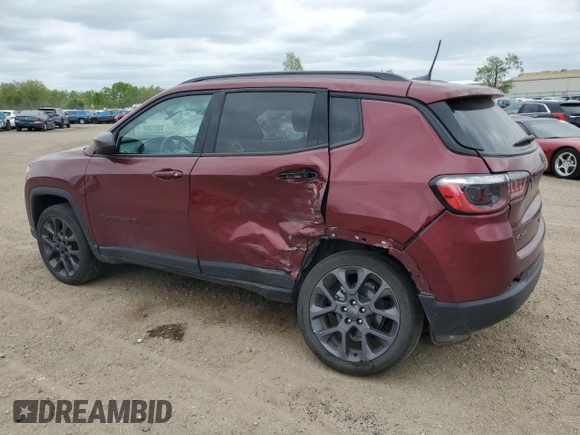 2021 Jeep Compass 80th Anniversary with VIN 3C4NJDEB4MT529044, listed as a Copart auction lot 57462915 with 20,985 mi miles and Non repairable. Bid and sale history available at DreamBid. Image 2.