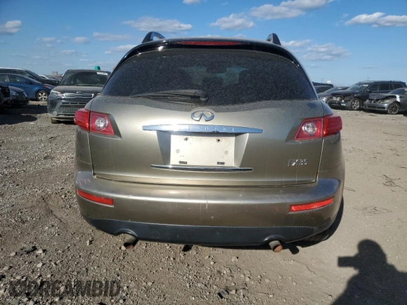 2005 Infiniti FX35 with VIN JNRAS08W15X220348, listed as a Copart auction lot 69458784 with 166,740 mi miles and Salvage Title. Bid and sale history available at carsss.com. Image 6.