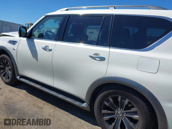 2018 Nissan Armada Platinum with VIN JN8AY2NE4J9735109, listed as a IAAI auction lot 41805637 with 186,219 mi miles. Bid and sale history available at carsss.com. Image 14.