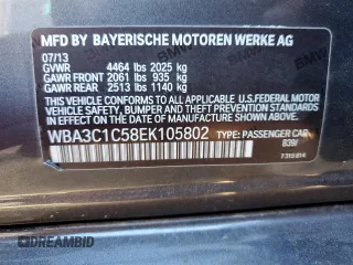 2014 BMW 3 Series 328i with VIN WBA3C1C58EK105802, listed as a Copart auction lot 86872704 with 161,548 mi miles and Clean title. Bid and sale history available at DreamBid. Image 12.