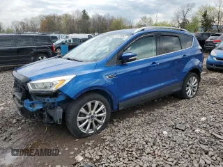2017 Ford Escape Titanium with VIN 1FMCU9JD1HUA44855, listed as a Copart auction lot 52526095 with 62,356 mi miles and Salvage Title. Bid and sale history available at carsss.com. Image 1.