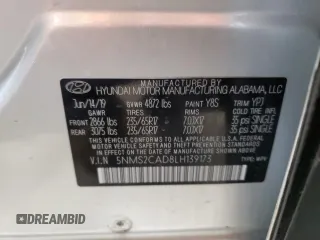 2020 Hyundai Santa Fe SE with VIN 5NMS2CAD8LH139173, listed as a Copart auction lot 51097285 with 82,117 mi miles and Salvage Title. Bid and sale history available at carsss.com. Image 15.