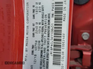 2019 Mazda 3 w/Select with VIN JM1BPACL5K1108451, listed as a Copart auction lot 44269545 with 39,796 mi miles and Clean Title. Bid and sale history available at carsss.com. Image 13.