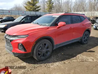 2021 Chevrolet Blazer RS z VIN 3GNKBKRS2MS579615, wystawiony jako Copart lot #48913135 z przebiegiem 25 576 mil mil oraz Szkoda całkowita • Salvage title. Historia ofert i sprzedaży dostępna na DreamBid. Obrazek 1.