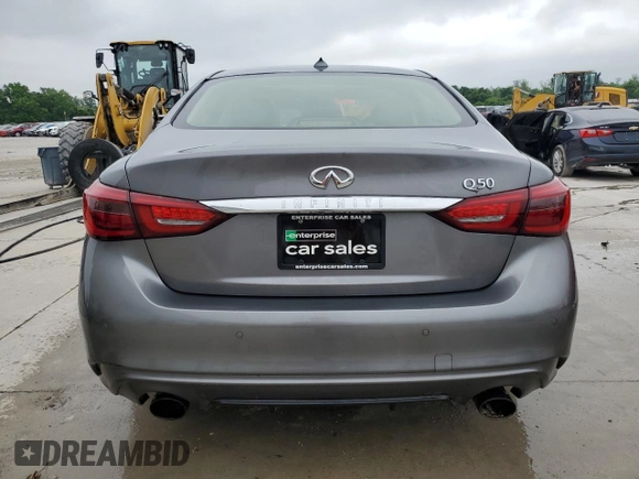 2018 Infiniti Q50 Luxe with VIN JN1EV7AP7JM366935, listed as a Copart auction lot 59781175 with 35,905 mi miles and Salvage title. Bid and sale history available at DreamBid. Image 6.