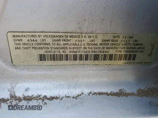 2007 Volkswagen Jetta Wolfsburg Edition с VIN 3VWEF71K37M075440, выставлен на аукционе Copart как лот 47419965 с пробегом 101 704 миль миль и Списание • Salvage title. История ставок и продаж доступна на DreamBid. Изображение 12.