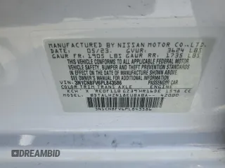 2023 Nissan Versa SR with VIN 3N1CN8FV6PL843586, listed as a Copart auction lot 49622095 with 10,237 mi miles and Salvage Title. Bid and sale history available at carsss.com. Image 12.