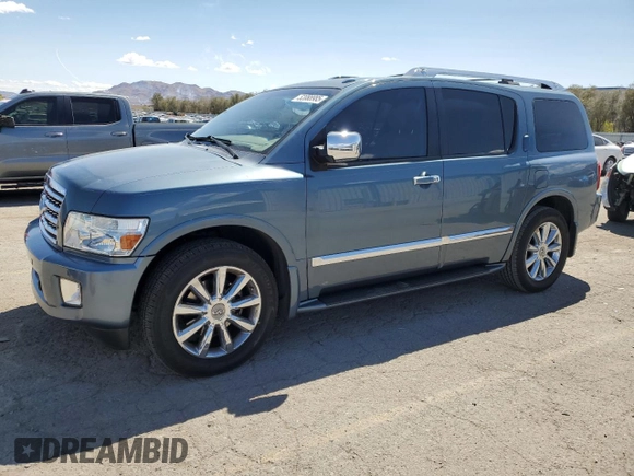 2008 Infiniti QX56 z VIN 5N3AA08D18N900593, wystawiony jako Copart lot #52088985 z przebiegiem 171 572 mil mil oraz Szkoda całkowita • Salvage title. Historia ofert i sprzedaży dostępna na DreamBid. Obrazek 1.