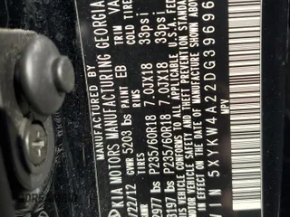 2013 Kia Sorento SX with VIN 5XYKW4A22DG396964, listed as a Copart auction lot 47879895 with 101,565 mi miles and Salvage Title. Bid and sale history available at carsss.com. Image 12.