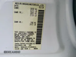 2014 Nissan Altima 2.5 with VIN 1N4AL3AP4EC429632, listed as a Copart auction lot 51980985 with 176,879 mi miles and Clean Title. Bid and sale history available at carsss.com. Image 12.