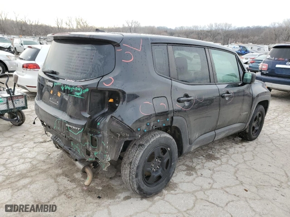 2016 Jeep Renegade Sport with VIN ZACCJAAT4GPC74802, listed as a Copart auction lot 47648215 with 114,721 mi miles and Salvage Title. Bid and sale history available at carsss.com. Image 3.