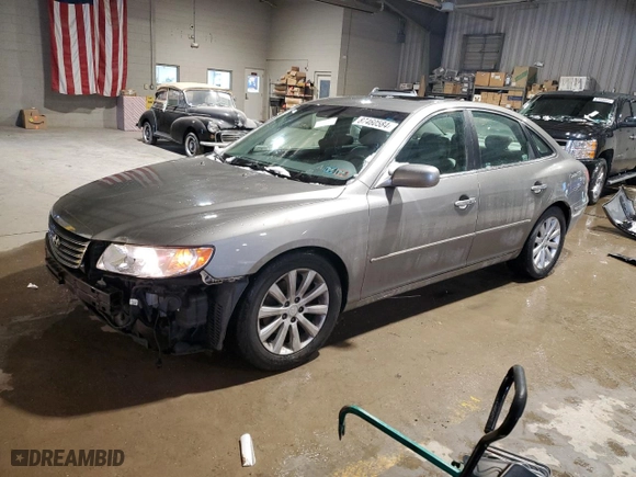 2009 Hyundai Azera GLS with VIN KMHFC46D59A371628, listed as a Copart auction lot 87460584 with 103,077 mi miles and Salvage Title. Bid and sale history available at carsss.com. Image 1.
