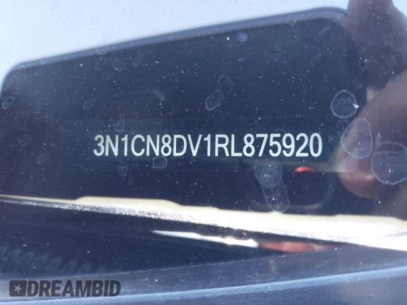 2024 Nissan Versa S with VIN 3N1CN8DV1RL875920, listed as a IAAI auction lot 42370865 with 22,080 mi miles and . Bid and sale history available at DreamBid. Image 9.