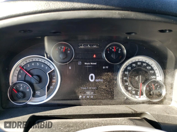 2023 Ram 1500 Tradesman with VIN 1C6RR6FG2PS536619, listed as a Copart auction lot 42996494 with 7,664 mi miles and Salvage title. Bid and sale history available at DreamBid. Image 9.