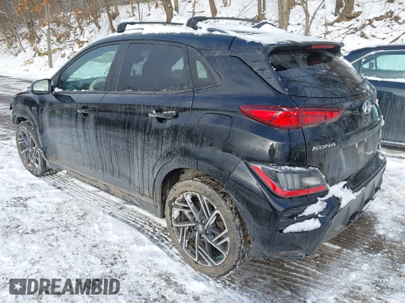 2022 Hyundai Kona N Line with VIN KM8K3CA31NU787336, listed as a IAAI auction lot 41275126 with 34,180 mi miles. Bid and sale history available at carsss.com. Image 3.