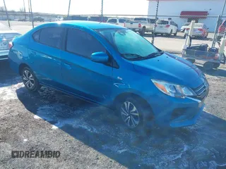 2021 Mitsubishi Mirage G4 ES with VIN ML32FUFJ0MHF00736, listed as a IAAI auction lot 41357111 with 51,464 mi miles. Bid and sale history available at carsss.com. Image 1.