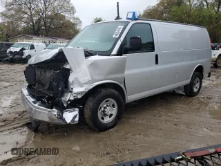 2018 Chevrolet Express Cargo with VIN 1GCWGAFG2J1338480, listed as a Copart auction lot 48854345 with 100,816 mi miles and Salvage title. Bid and sale history available at DreamBid. Image 1.