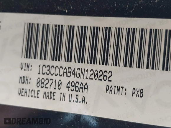 2016 Chrysler 200 Limited with VIN 1C3CCCAB4GN120262, listed as a IAAI auction lot 41753876 with 157,778 mi miles. Bid and sale history available at carsss.com. Image 9.