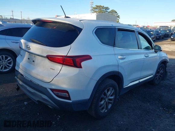 2019 Hyundai Santa Fe SE with VIN 5NMS2CAD6KH114027, listed as a IAAI auction lot 41874556 with 125,729 mi miles. Bid and sale history available at carsss.com. Image 4.