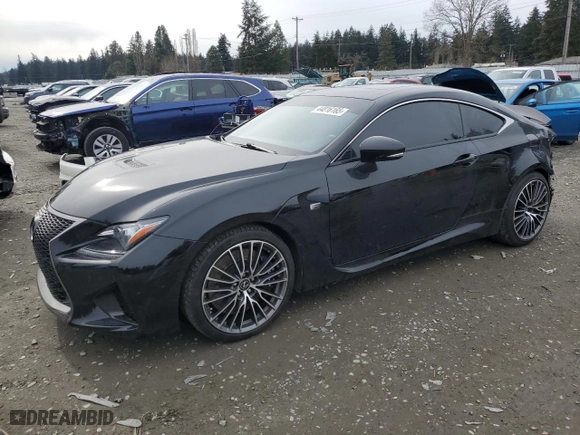 2015 Lexus RC F with VIN JTHHP5BC0F5000738, listed as a Copart auction lot 44816165 with 64,630 mi miles and Salvage Title. Bid and sale history available at carsss.com. Image 1.