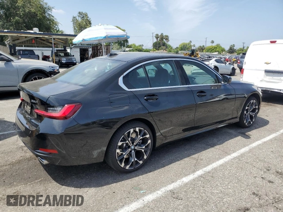 2025 BMW 3 Series 330i with VIN 3MW69CW00S8F24683, listed as a Copart auction lot 62086865 with 5,126 mi miles and Salvage title. Bid and sale history available at DreamBid. Image 3.
