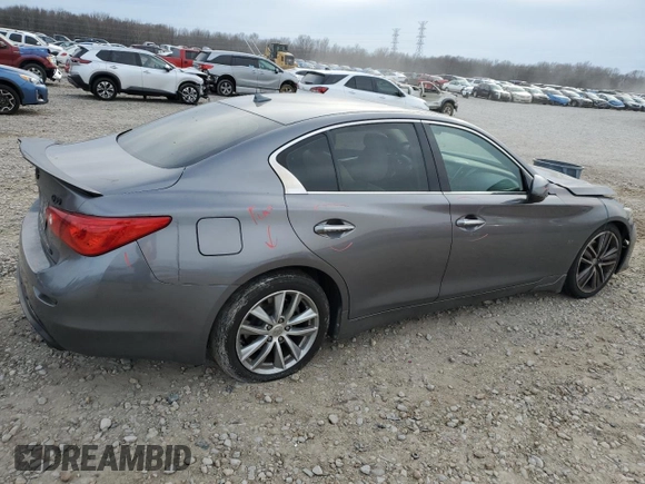 2014 Infiniti Q50 with VIN JN1BV7AP4EM687842, listed as a Copart auction lot 42549085 with 133,599 mi miles and Salvage Title. Bid and sale history available at DreamBid. Image 3.