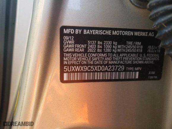 2013 BMW X3 xDrive28i with VIN 5UXWX9C5XD0A23729, listed as a Copart auction lot 53877085 with 88,356 mi miles and Clean Title. Bid and sale history available at carsss.com. Image 13.