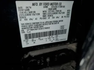 2016 Ford F-350 Platinum with VIN 1FT8W3BT3GEC78902, listed as a Copart auction lot 44000215 with Not Provided miles and Salvage Title. Bid and sale history available at DreamBid. Image 12.