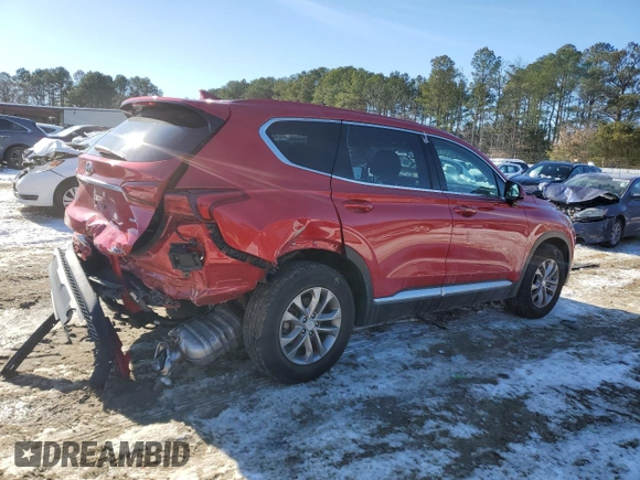 2020 Hyundai Santa Fe SEL with VIN 5NMS3CAD9LH279665, listed as a Copart auction lot 41448755 with 24,779 mi miles and Salvage Title. Bid and sale history available at carsss.com. Image 3.