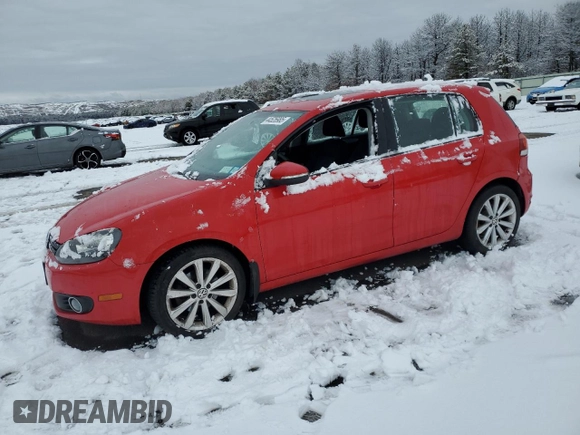 2013 Volkswagen Golf TDI with VIN WVWDM7AJ3DW089104, listed as a Copart auction lot 44526985 with 73,570 mi miles and Salvage title. Bid and sale history available at DreamBid. Image 1.