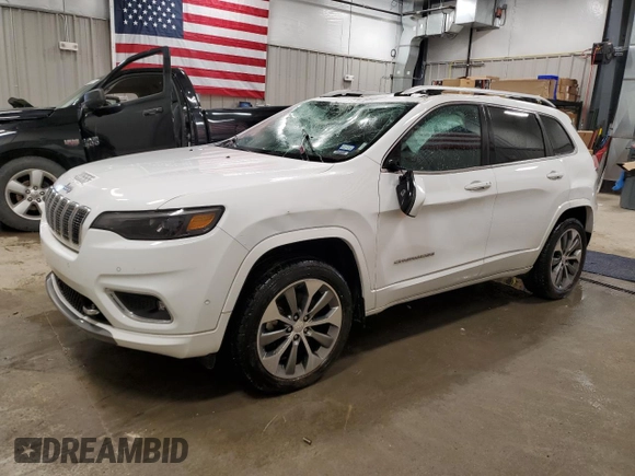 2019 Jeep Cherokee Overland with VIN 1C4PJMJN5KD173943, listed as a Copart auction lot 48350505 with 54,917 mi miles and Salvage title. Bid and sale history available at DreamBid. Image 1.