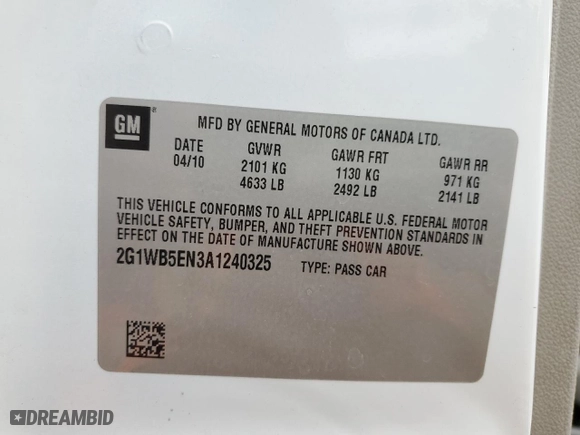 2010 Chevrolet Impala LT with VIN 2G1WB5EN3A1240325, listed as a Copart auction lot 50526635 with 176,921 mi miles and Salvage Title. Bid and sale history available at carsss.com. Image 12.