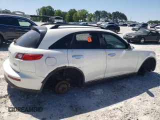 2005 Infiniti FX35 with VIN JNRAS08W55X215220, listed as a Copart auction lot 53343385 with 0 mi miles and Salvage Title. Bid and sale history available at carsss.com. Image 3.
