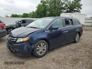 2014 Honda Odyssey EX-L with VIN 5FNRL5H61EB015958, listed as a Copart auction lot 62747765 with Not provided miles and Salvage title. Bid and sale history available at DreamBid. Image 1.