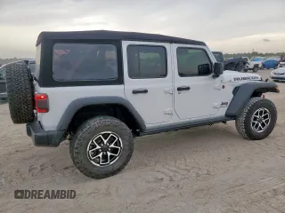 2024 Jeep Wrangler Rubicon with VIN 1C4PJXFG2RW266901, listed as a Copart auction lot 60641445 with 3,908 mi miles and Salvage title. Bid and sale history available at DreamBid. Image 3.